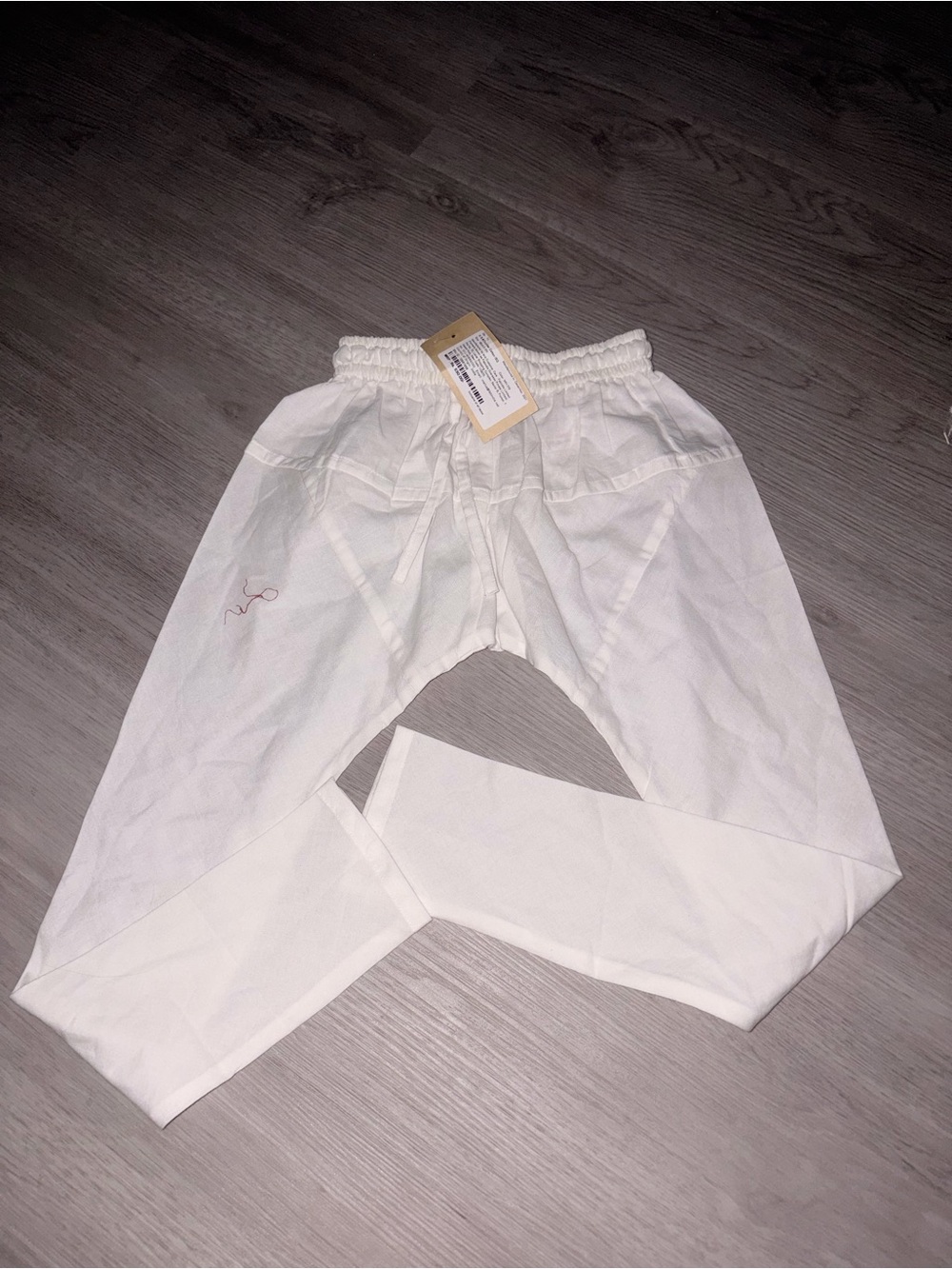 fabindia White Drawstring Cotton